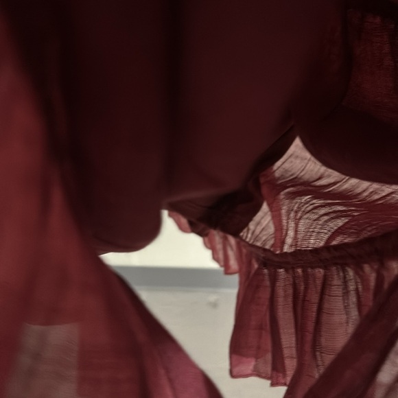 NWT GRACE + KARMA burgundy Ruffled Tiered Dress Size 2X boho midi - Picture 9 of 9